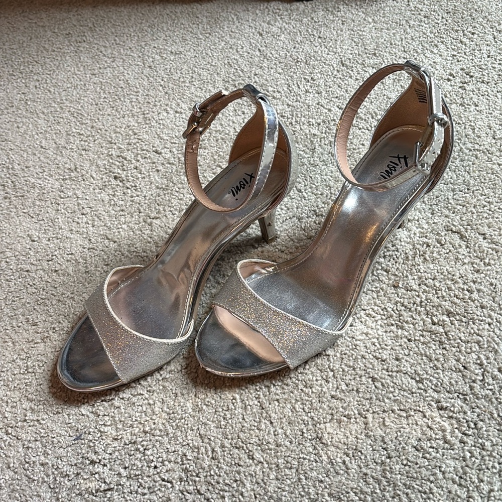 Silver, Sparkly high heels size 7